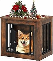 Vista 15 de YITAHOME Mueble de jaula para perros grandes, mesa auxiliar lateral, perrera moderna para perros de interior hasta 60 libras, jaula para perros