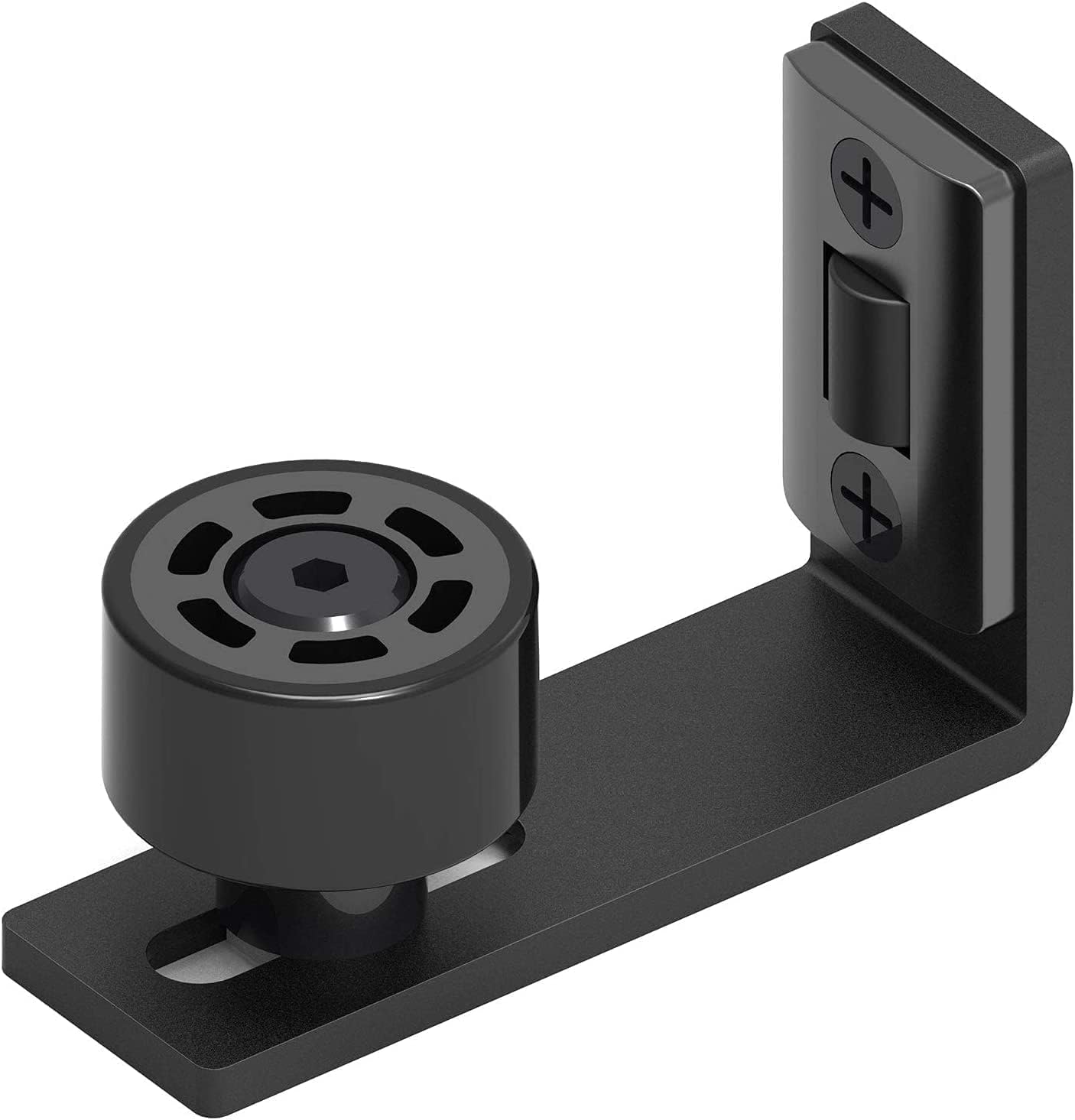 Excefore Sliding Barn Door Floor Guide, Flush Design Flat Barn Door Floor Guide for Bottom Adjustable Roller, Black