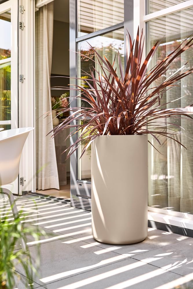 Elho Pure Cilinder High 40 Pot de Fleur - Balanced Beige | Ø 39.5 x H 72.7 cm | Convient à une Utilisation Extérieure