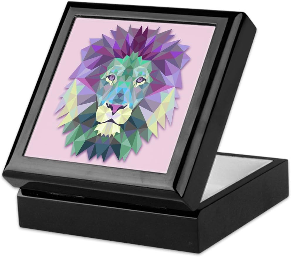Keepsake Box Black Triangle Lion King of the Jungle Home & Kitchen