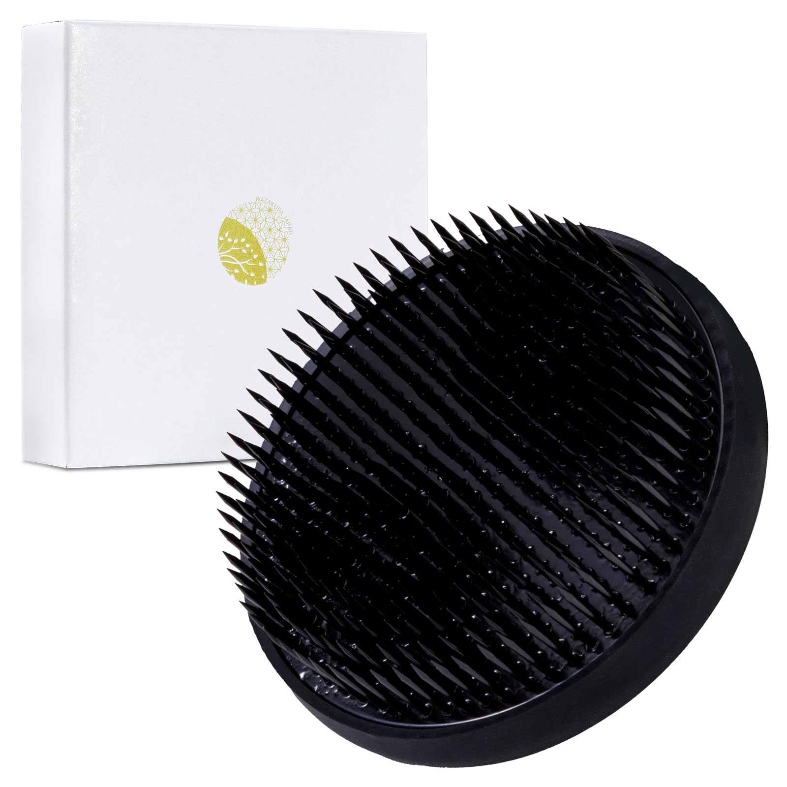 Wazakura Pique Fleurs Kenzan Japonais en Laiton et Acier Inoxydable Noir 90 mm Taille M. Fabriqué au Japon Pour Arrangements Floraux et Décoration Ikebana