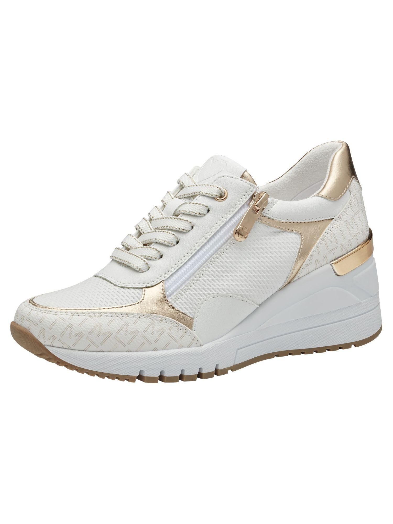 MARCO TOZZI Women's 2-23723-41 Sneaker, White Comb, 5