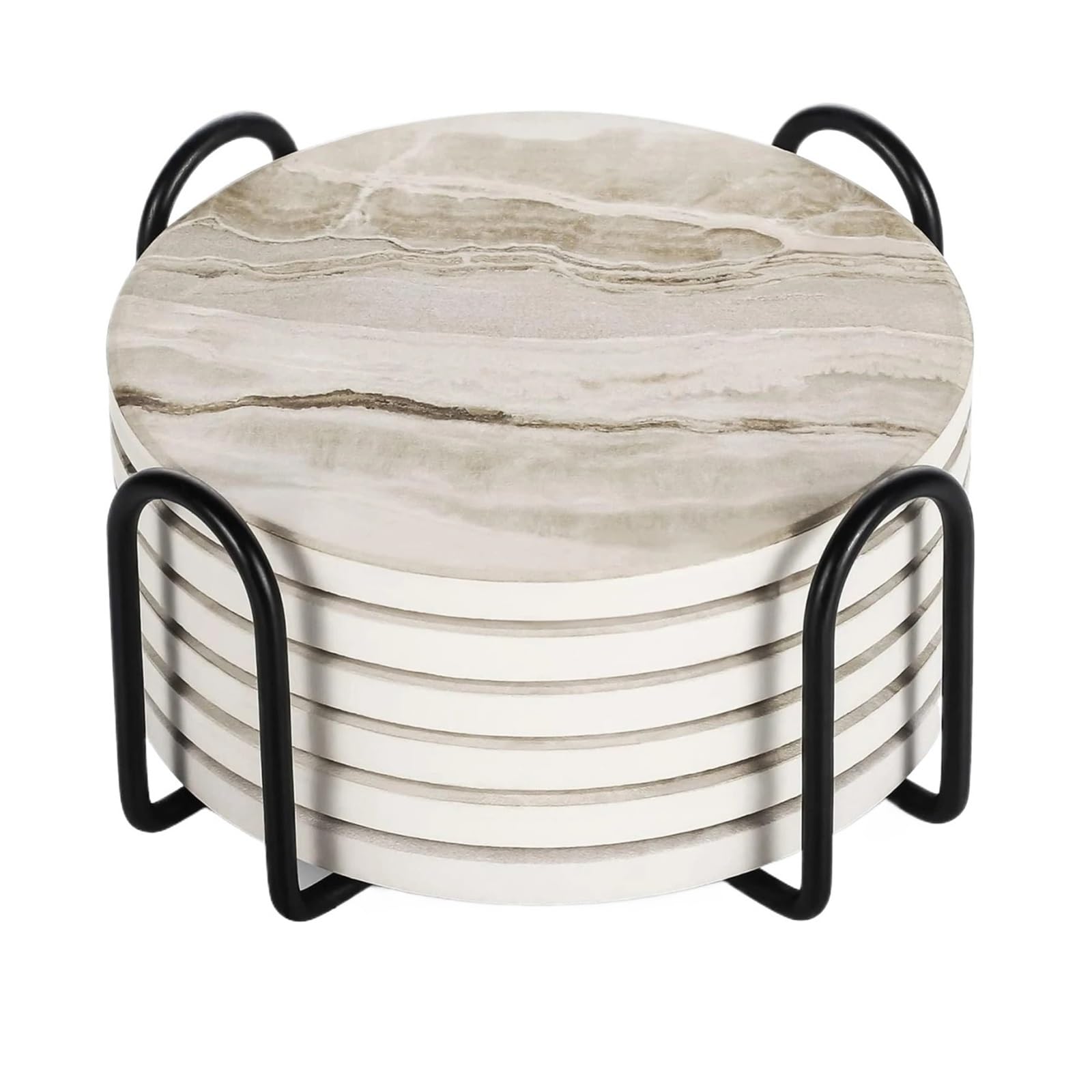 Ensemble de sous-verres avec support moderne pour les verres et tasses de vos invités