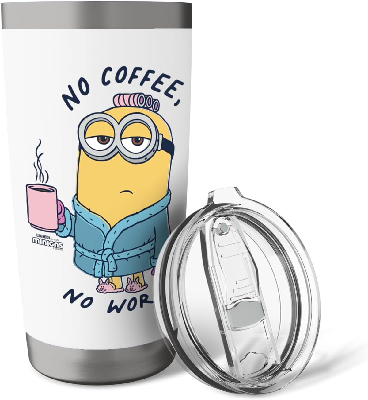 Minions Dave No Coffee No Work Stainless Steel Insulated Tumbler image 5