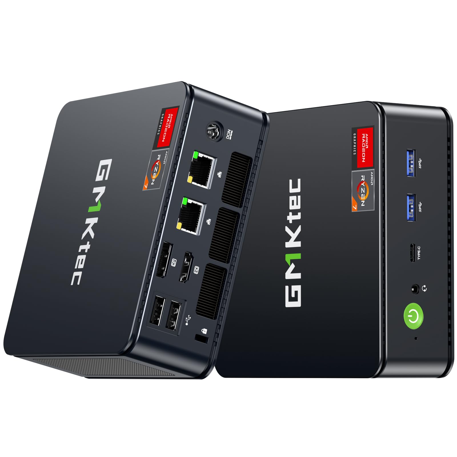 GMKtec M5 Ultra Gaming Mini PC Ryzen 7 7730U (Upgraded 7430U/ 5825U) 16GB RAM 512GB SSD Dual NIC LAN 2.5GbE Desktop Computers Office Home, Triple 8K Display, WiFi 6E, USB3.2, USB-C, BT, DP, HDMI 2.0