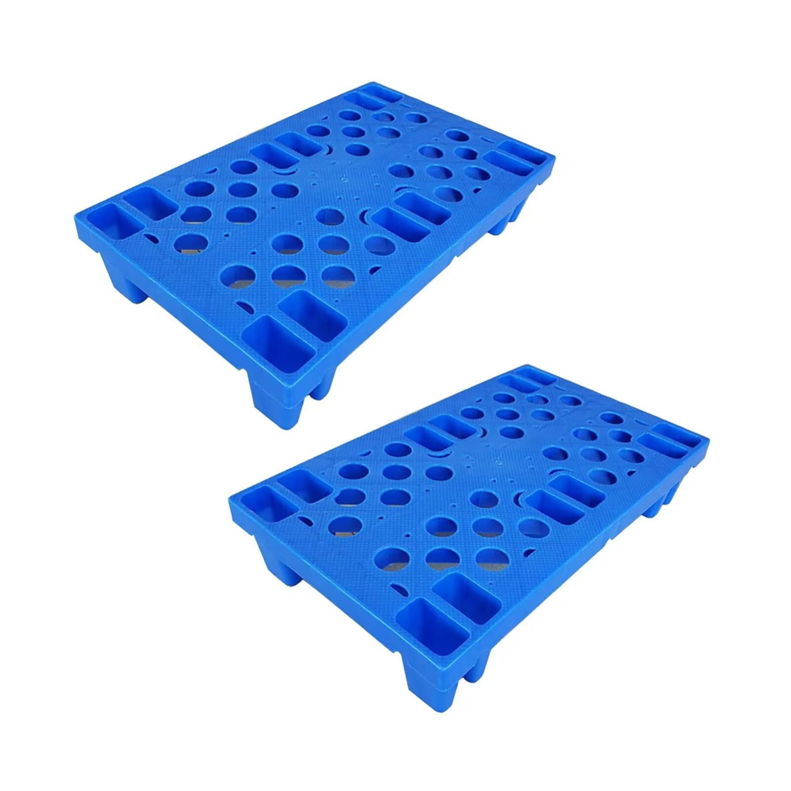 Plastic Pallet, 2pcs Lightweight Nestable Blue Polyethylene Pallets, Mini Moisture-Proof Floor Pallet, for Restaurant Kitchens Shops Supermarket Basement Storage Warehouse L 19.6" x W 11.8"x H 3.9"