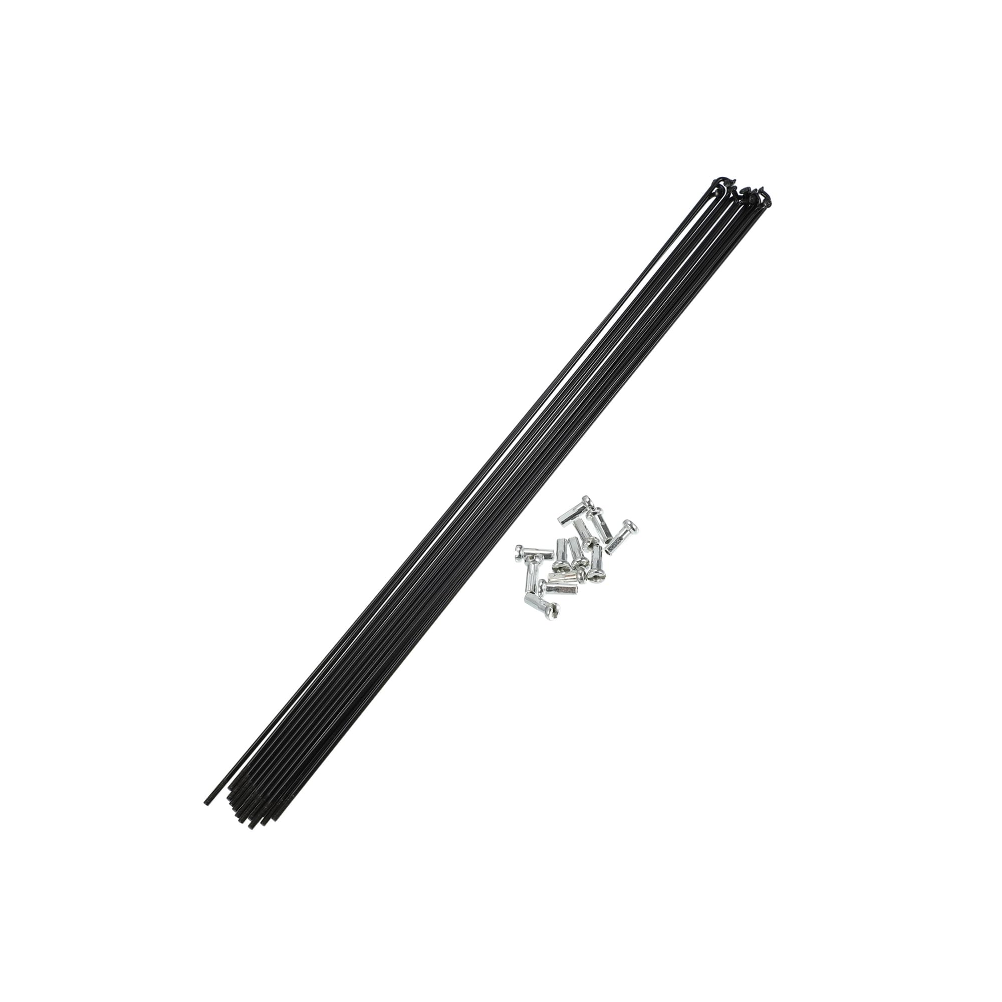 Partuto 12 Pcs 14G J Bend 295mm Bike Bicycle Spokes with Nipples Black Replacement
