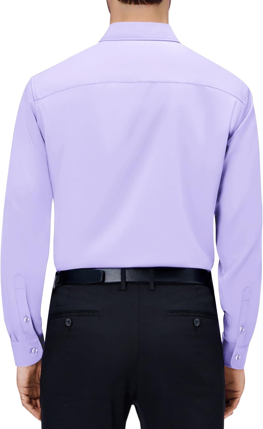 Alimens & Gentle Mens Dress Shirts 4-Way Stretch Long Sleeve Collared Casual Solid Wedding Dating Button Down Shirt - Image 2