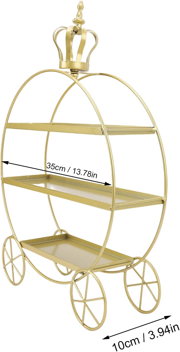 Luqeeg Dessert Cupcake Stand 3 Tier, Tiered Serving Tray, Elegant Display Stand Practical Convenient Dessert Table Display Set for Cupcakes Donuts Fruits Tea Party Birthday (Gold)