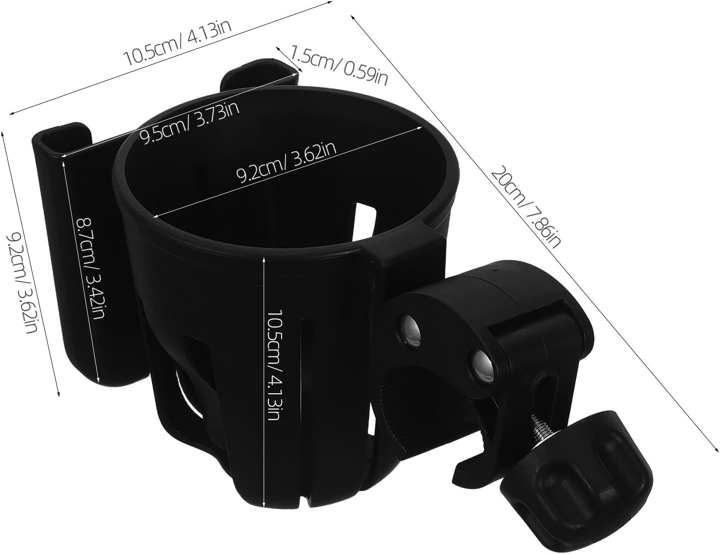 Wheelchair Cup Holder, 2-in-1 Walker Cup Holder with Phone Mount, Rotatable for Wheelchair, Walker, Rollator, Stroller, Camper, Golf Cart