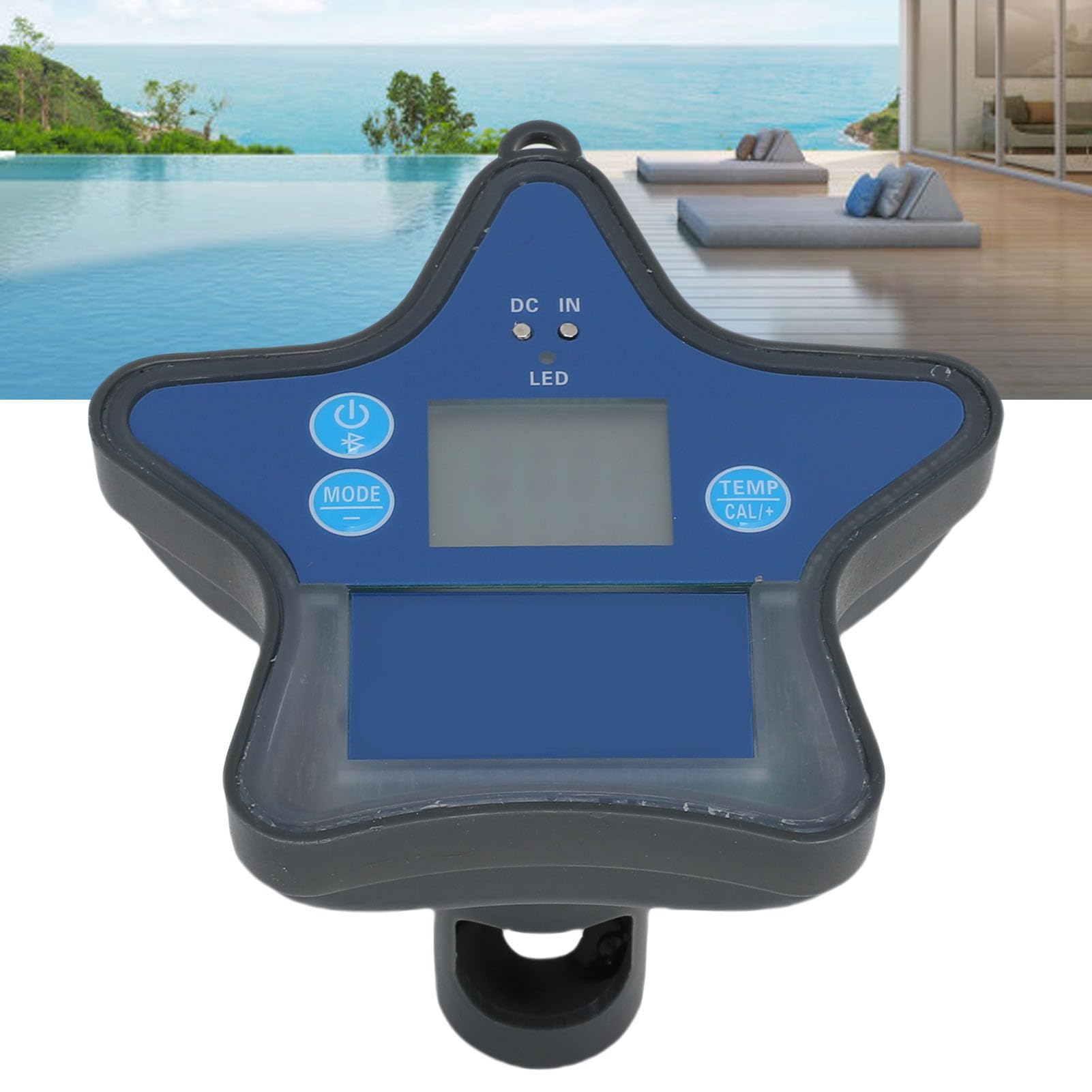 Asixxsix Schwimmender Wassertester, Poolwasser Monitor mit PH ORP CL EC TDS Salzgehalt Temperatur, App Steuerung für Pools Spas Aquarien Hydroponik Labore