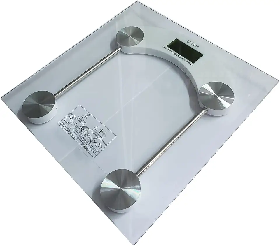 Balança Digital de Banheiro 180 KG Vidro Temperado Residencial, Academia ou Clinica