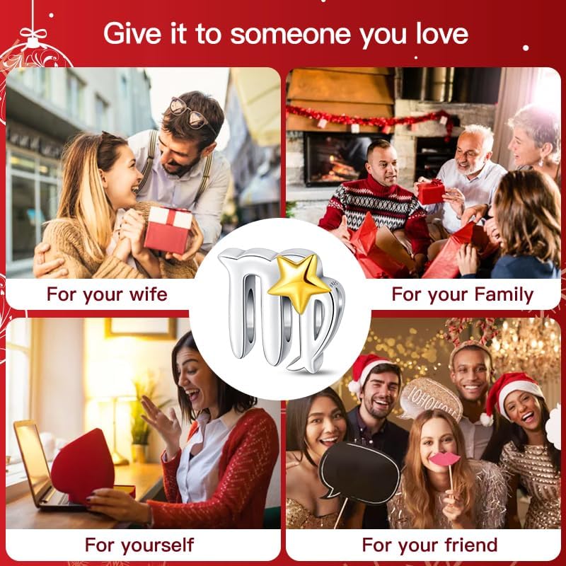 CYCUFF Zodiac Signs Charms 925 Silver Charms for Bracelets Necklace Jewellery Birthday Gift for Women Family Friends - Image 7