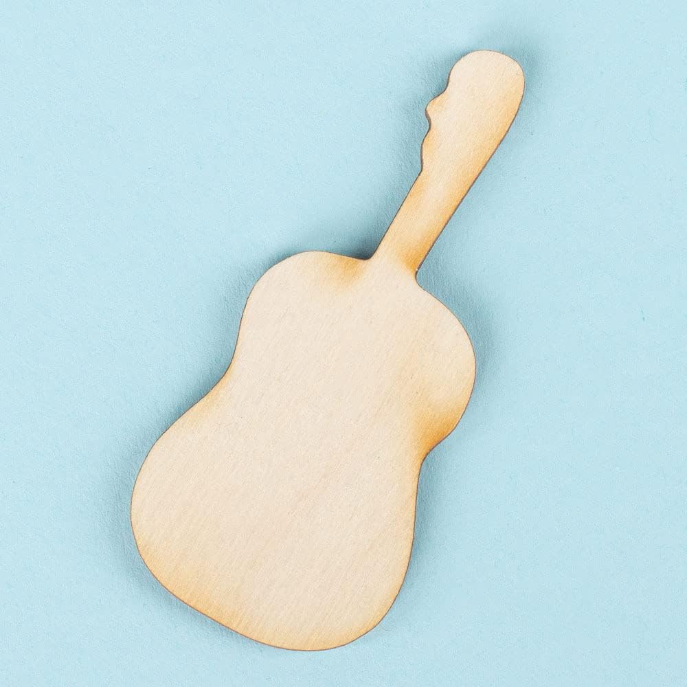 Pack of 24 Unfinished Wood Treble Clef Cutouts - Rock and Roll Blank Wooden Music Note Shape for DIY Craft Projects (Size: 6" x 2-1/2") Made in USA
