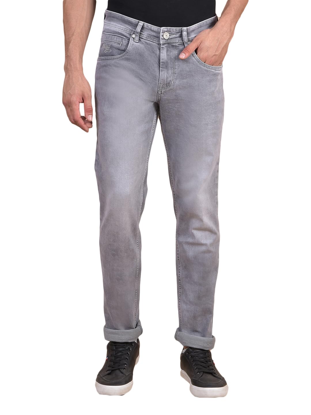cantabil Men's Solid Grey Casual Ultra Narrow Jeans (MDNM00645_HILLIUM_38)-picture-32