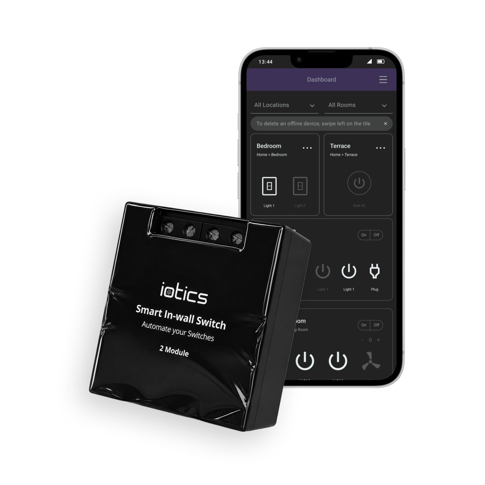 IOTICS WiFi Smart Inwall Switch 2 Gang (2S) | App & Voice Control with Alexa & Google Home | No Hub Required | Schedule, Timer & Scene | Works with Existing Wiring | Made in India-image-36