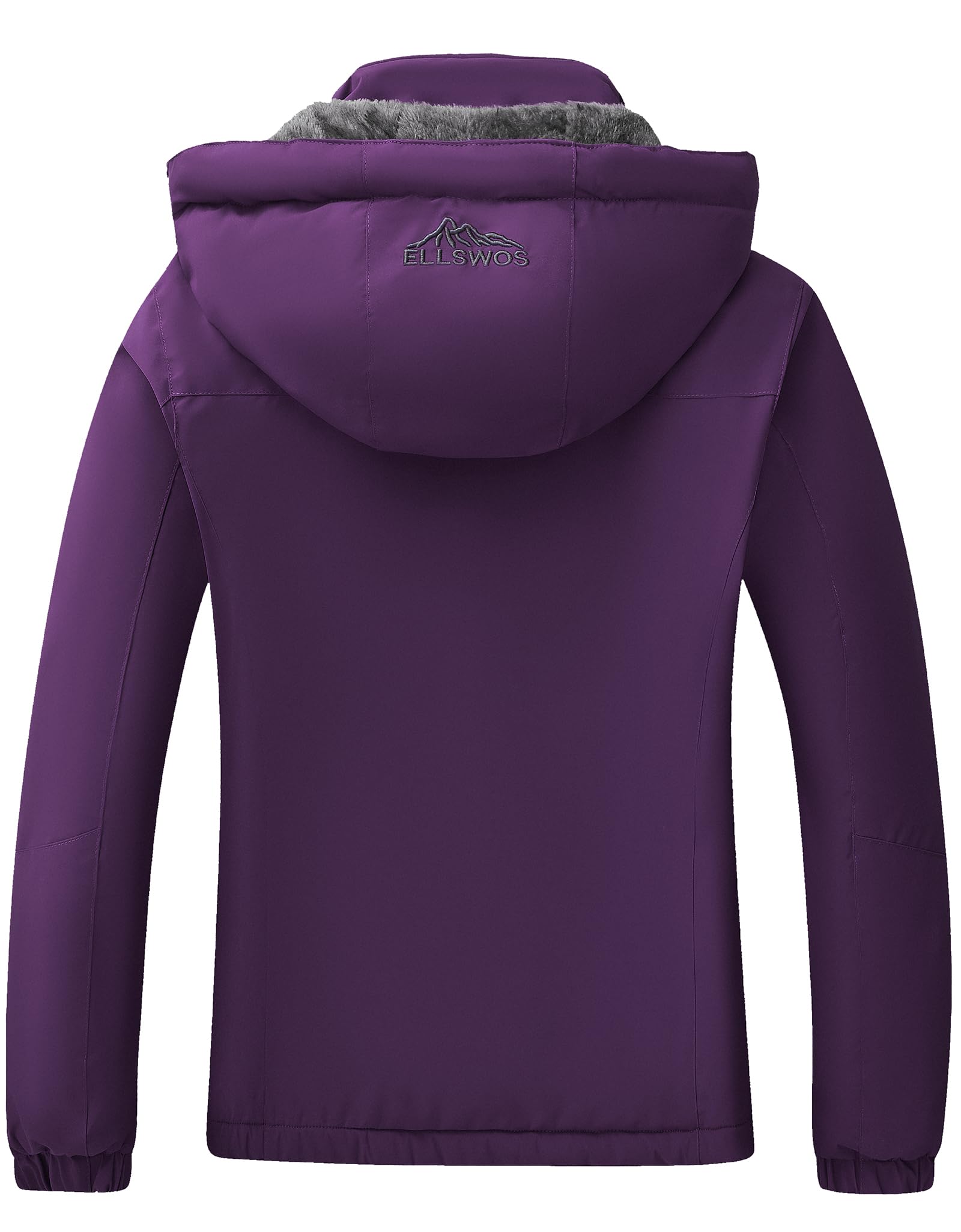 ELLSWOS Womens Winter Coats Waterproof Ski Jacket Warm Snow Jackets Windproof Windbreaker Hooded Raincoat
