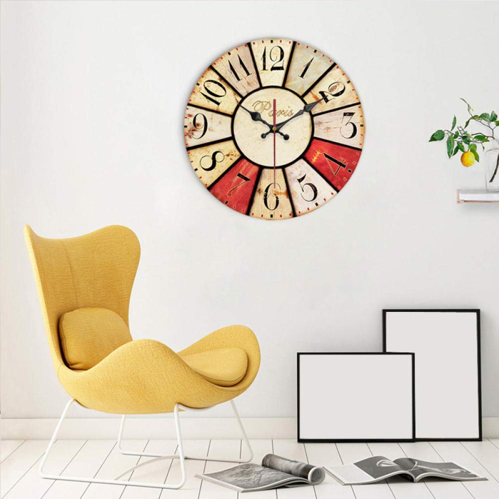 Horloge à quartz créative de 14 pouces en bois noble pour intérieur moderne
