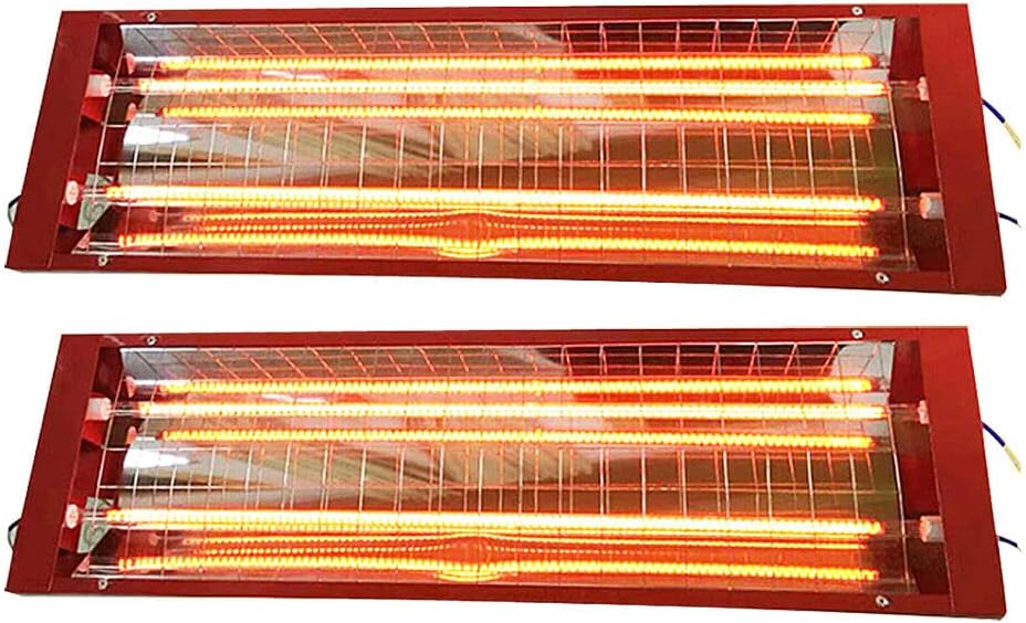 Infrared Paint Lamp, 110V 2000W1 Set (2) Paint Room Heating Lamp, Car Paint Room Far Infrared Radiation Heating, Suitable for Car Paint, Furniture Paint
