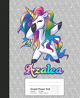 Graph Paper 5x5: AZALEA Unicorn Rainbow Notebook (Weezag Graph Paper 5x5 Notebook)