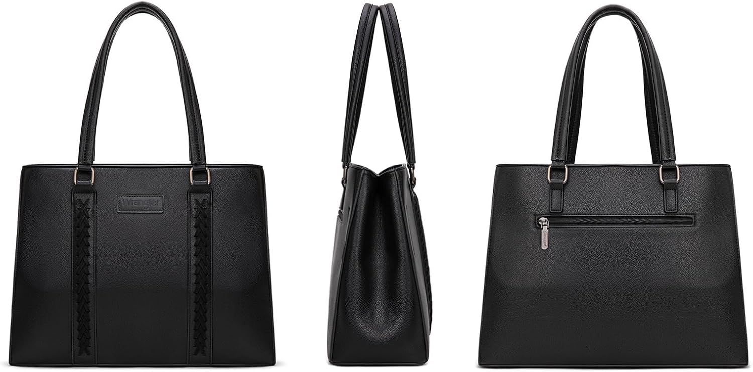 Montana West Wrangler Tote Bag for Women, Double Compartment Purse,Whipstitch Handbag fit for 13.5" Laptop - Image 6
