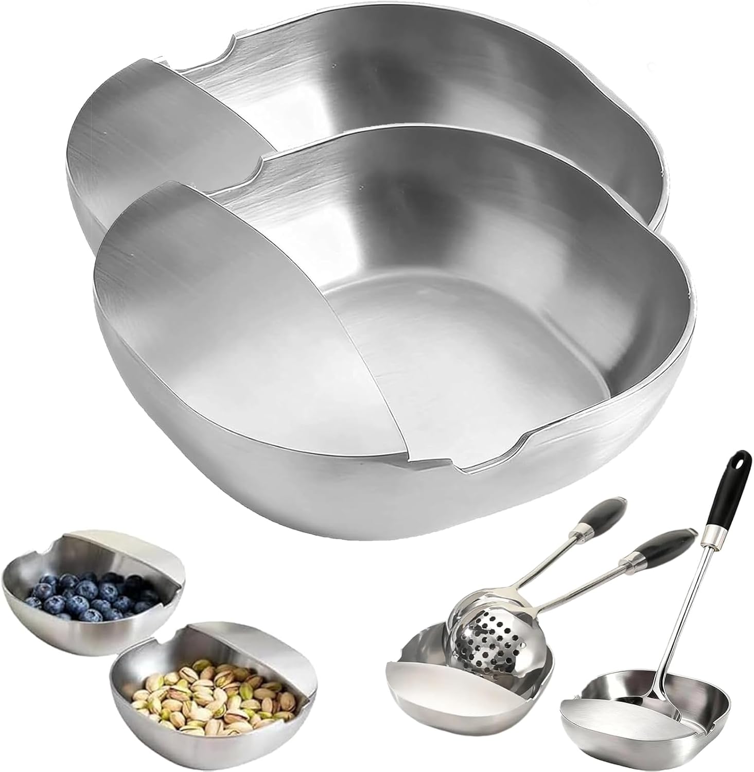 304 Stainless Steel Spoon Rest & Multipurpose Kitchen Utensil Holder, Self-Standing Ladle Holder with Stable Base, Heat Resistant & Dishwasher Safe for Counter & Stove Top (3pcs)