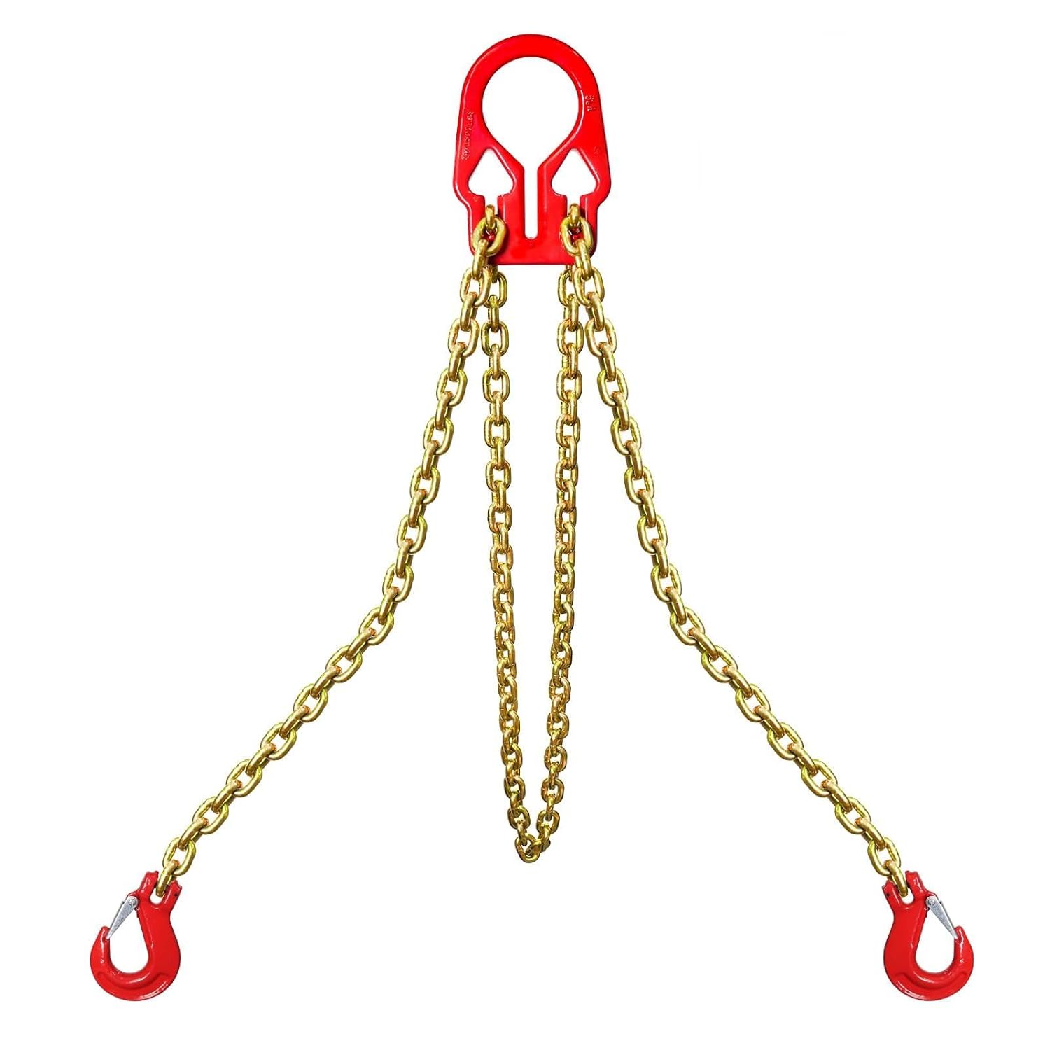 Adjustable Chain Sling 10FT 5/16”, 3.18 Ton G80 Alloy Steel Double Leg Slings with 2 Safety Grab Hooks, 2 Way Chain Slings Heavy Duty with Standard Marking(Color-Plated Zinc)