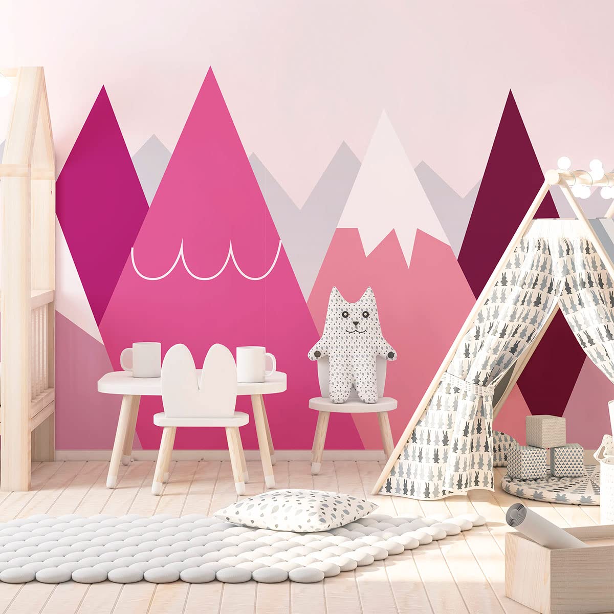 Children's Wall Stickers - Nursery Decoration - Giant Wall Sticker for Children Scandinavian Mountains Anka - 60 x 90 cm