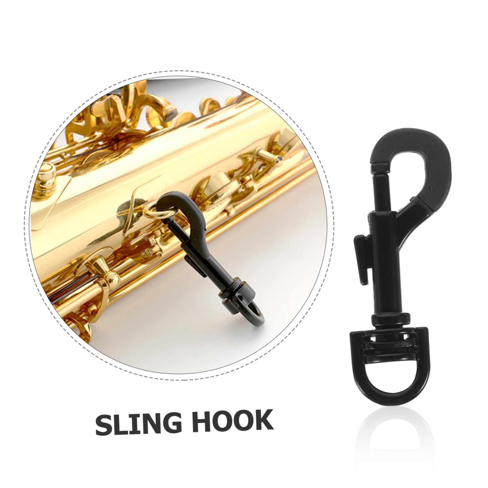 Levemolo 2pcs Replacement Clip Strap Large Black Snap Hook for Saxophone Straps Heavy Duty Swivel Snap Hook Flag Clips for Flagpole Rope
