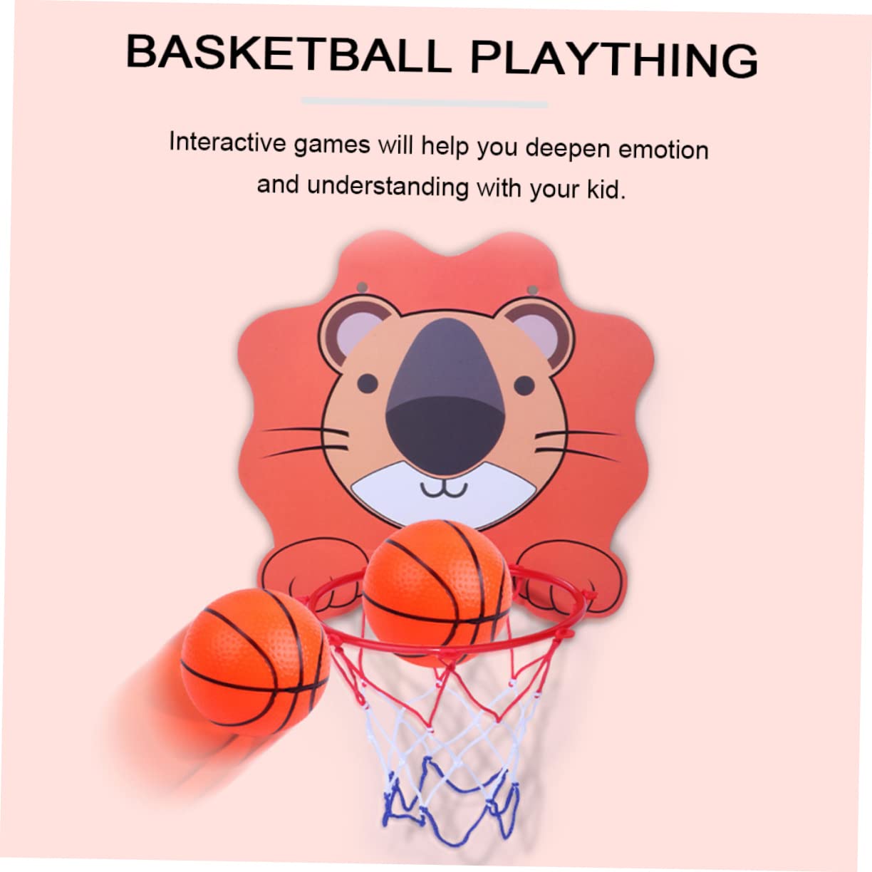 ORFOFE 2 Sets Wall Mounted Cartoon Basketball Board of Hole Hanging Basket for Indoor Enhancing Motor Skills and Parent Interaction