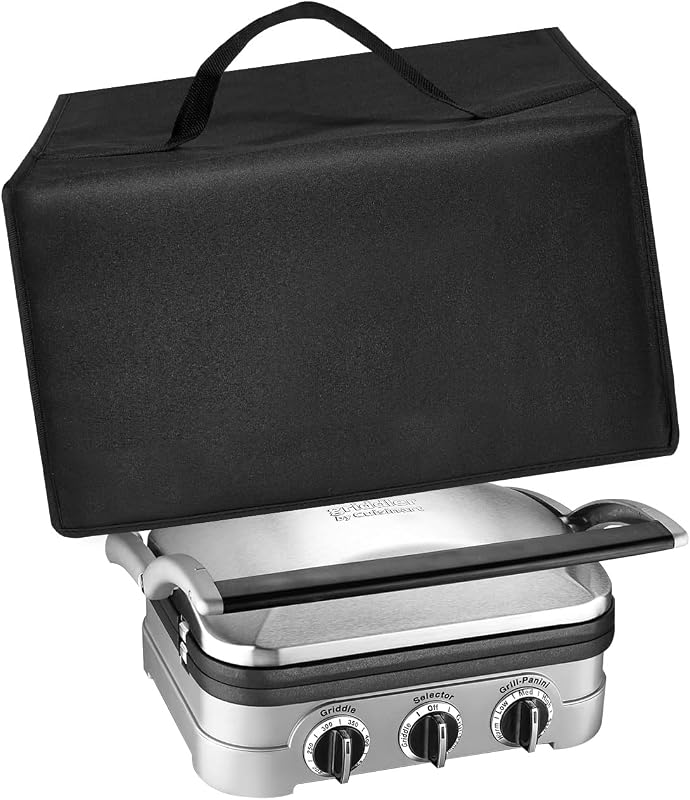 Sandwich Maker Cover for Cuisinart Panini Press GR-4NP1/GR-5BP1 Griddler | Electric Panini Press Lid Heavy Duty Heat-Resistant Nylon Dust Cover (Case Only) (Black)