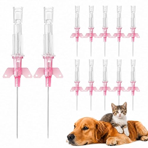 50-Pack Vet IV Catheters 18/20/22/24/26G Pet I-V Infusion Tubes for
