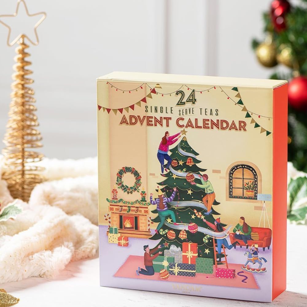 VAHDAM - Calendario Avvento tè 2024-24 Tè Assortiti, Set regalo per il tè di Natale, Calendario dell'Avvento 2024 - Per Donna e Uomo, Set Infusi Regalo, Regalo di Natale