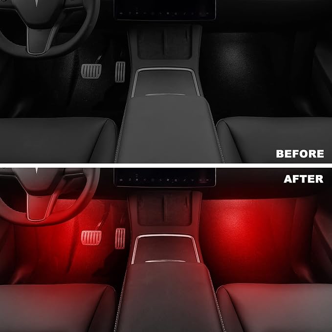 Kit 4 Pcs Luces LED Interiores para Tesla Model 3 Y X S miniatura 2