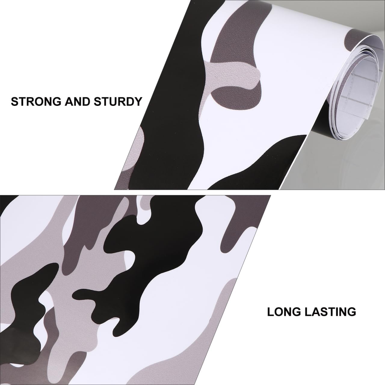 SUPVOX Black Grey Camouflage Vinyl Wrap 59.84X11.81 Inch Car Body Sticker Air Release Film for Exterior Vehicle and DIY Digital Camo Vinyl Wrap