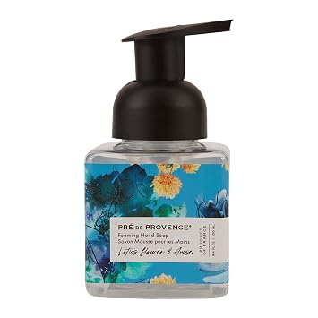 Pre de Provence Le Jardin Collection Scented Foaming Hand Soap, Gentle & Moisturizing, Infused with Jojoba & Cotton Seed Oils, 250 ml, Lotus Flower & Anise