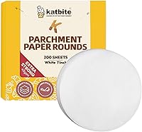 Vista 13 de Katbite - Rondas de papel pergamino de servicio pesado de 4 pulgadas, 200 piezas de rondas de papel pergamino para masas, uso para hornear pequeños