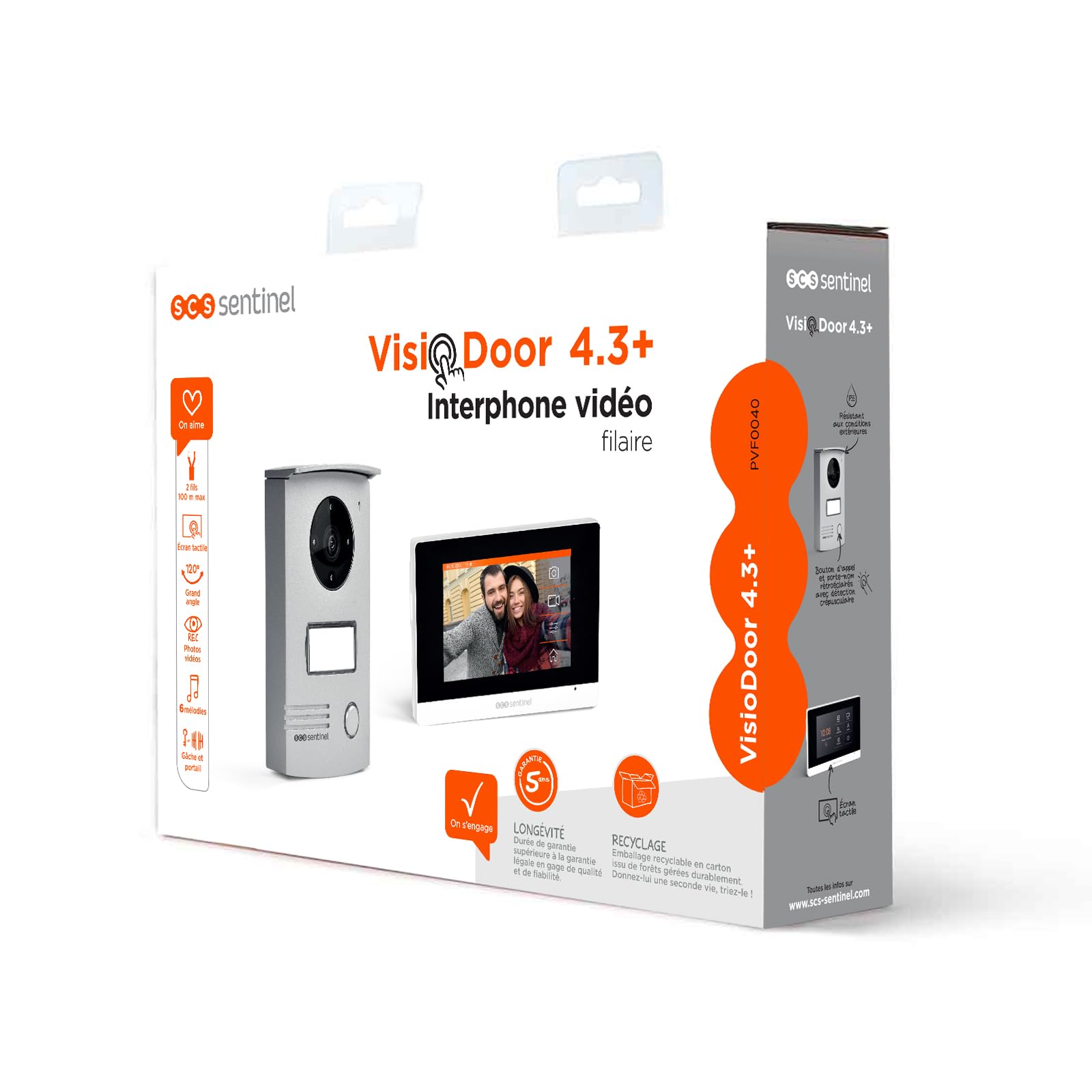 SCS SENTINEL - VisioDoor 4.3+ - Interphone video filaire avec moniteur extra plat tactile 4,3