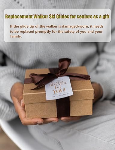 Miniatura 7 de Aliseniors Deslizadores de Esquí para Andador - Paquete de 2 Accesorios Universales para Andador para Personas Mayores con Andadores Plegables -
