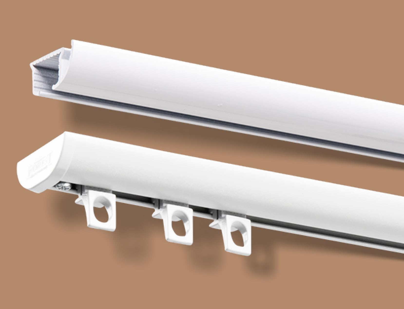Tringle Pour Rideau à Rail Wave DS, Vagues Parfaites, Rail Aluminium, Blanc, 350cm extra plat H 12 mm
