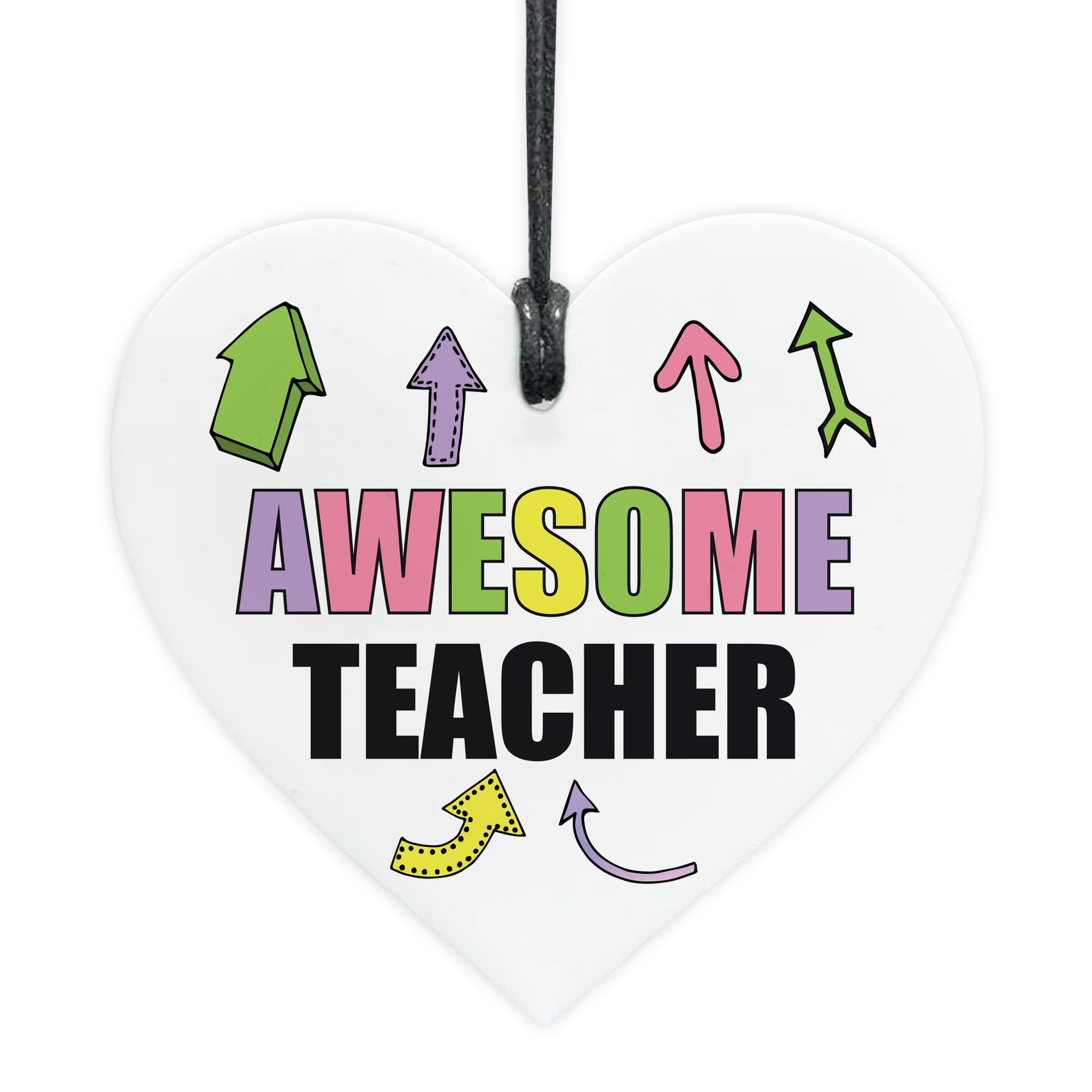 Red Ocean Teacher Gift Hanging Heart Thank You Gift AWESOME Teacher Appreciation To Say Thank You Gifts For Men Women Novelty Leaving Keepsake