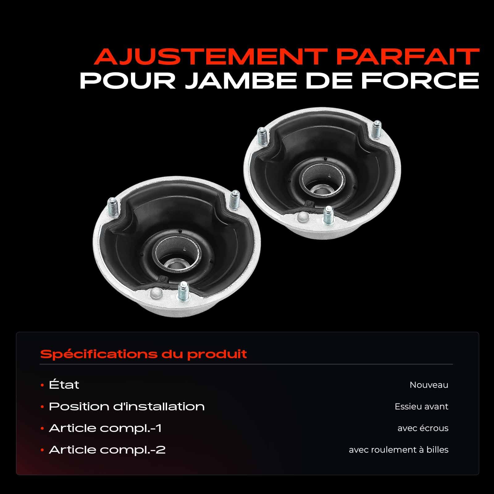 Frankberg 2 supports d'amortisseur avant gauchedroit 31336760943 | Compatible avec: Série 6 Cabriolet E64, Série 3 E46, Coupé Série 3 E46, Série 3 Cabriolet E46, Série 1 Cabriolet E88