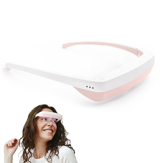 Luminette 3 Light Therapy Glasses - Wearable Light Therapy Lamp - White LED Sun Lamp - Natural Relief for Sleep Problems, Seasonal Mood Disorders & Jet lag - Portable Daylight Lamp (Pink)