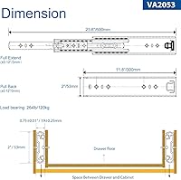Vista 7 de VADANIA - Guías de cajones de alta resistencia VA2053 & VD2053