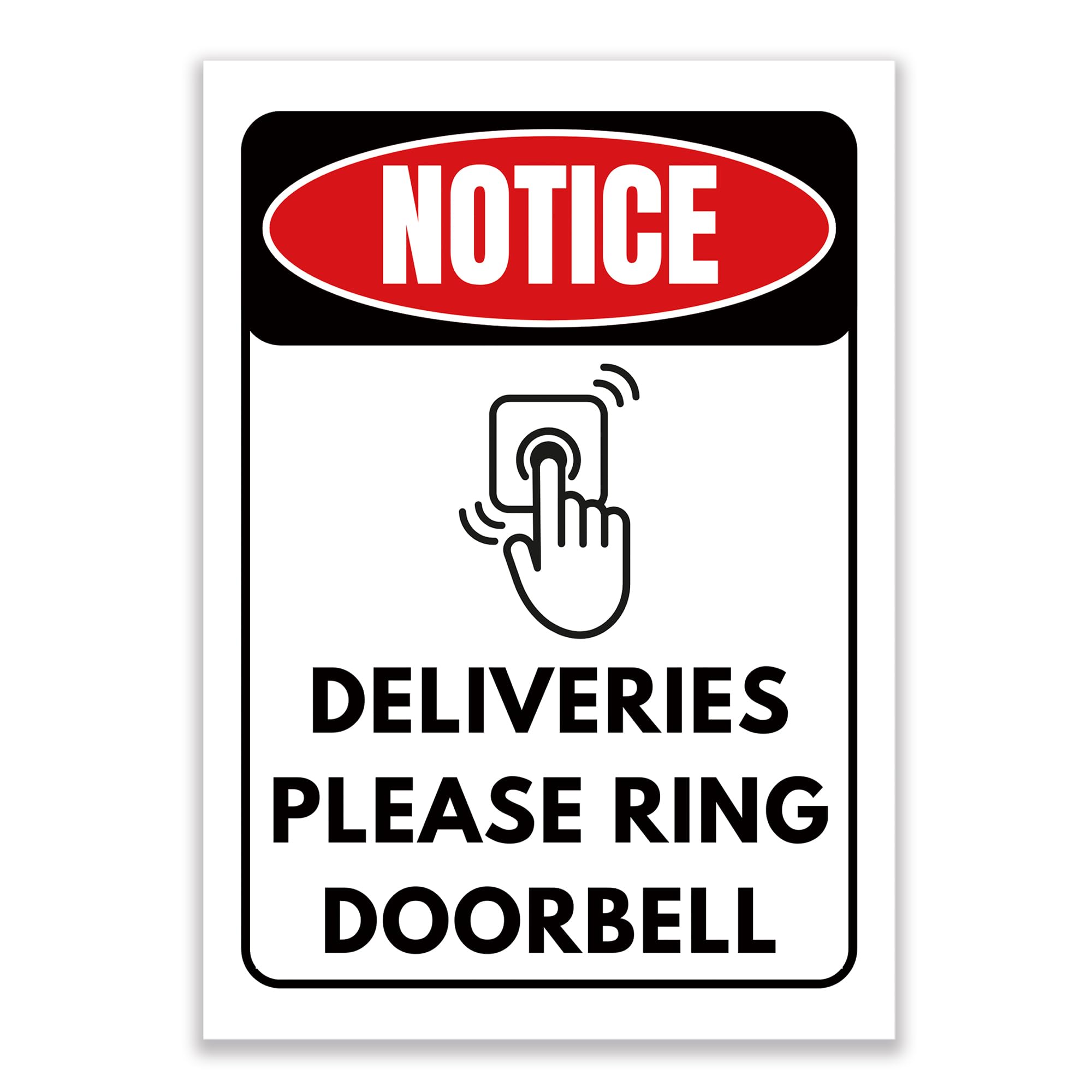 LP Lifestyle Deliveries Please Ring Doorbell Sign – Durable Waterproof Weatherproof Rust-Free PVC Sign, Clear Notice Sign for Door Delivery Instructions Use No.457 (A6 (105mm x 148mm) – No Holes)