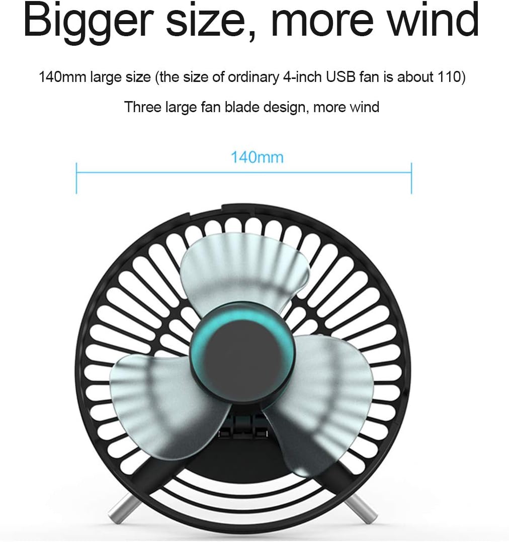 Small Quiet Personal Hand Desk Table Electric Fan for Home Office Outdoor - White