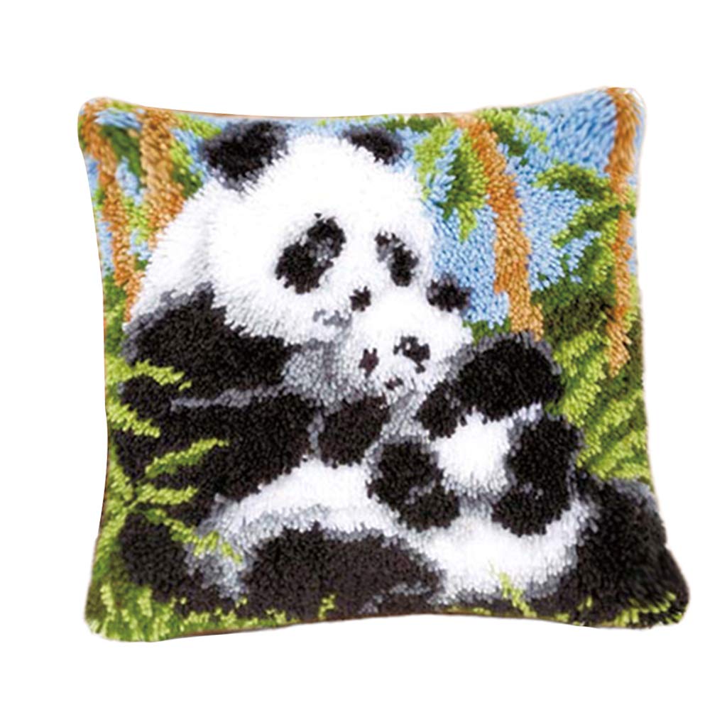 Latch Hook Rug Kit DIY Embroidery Needlework Cushion Pillow Mat Panda