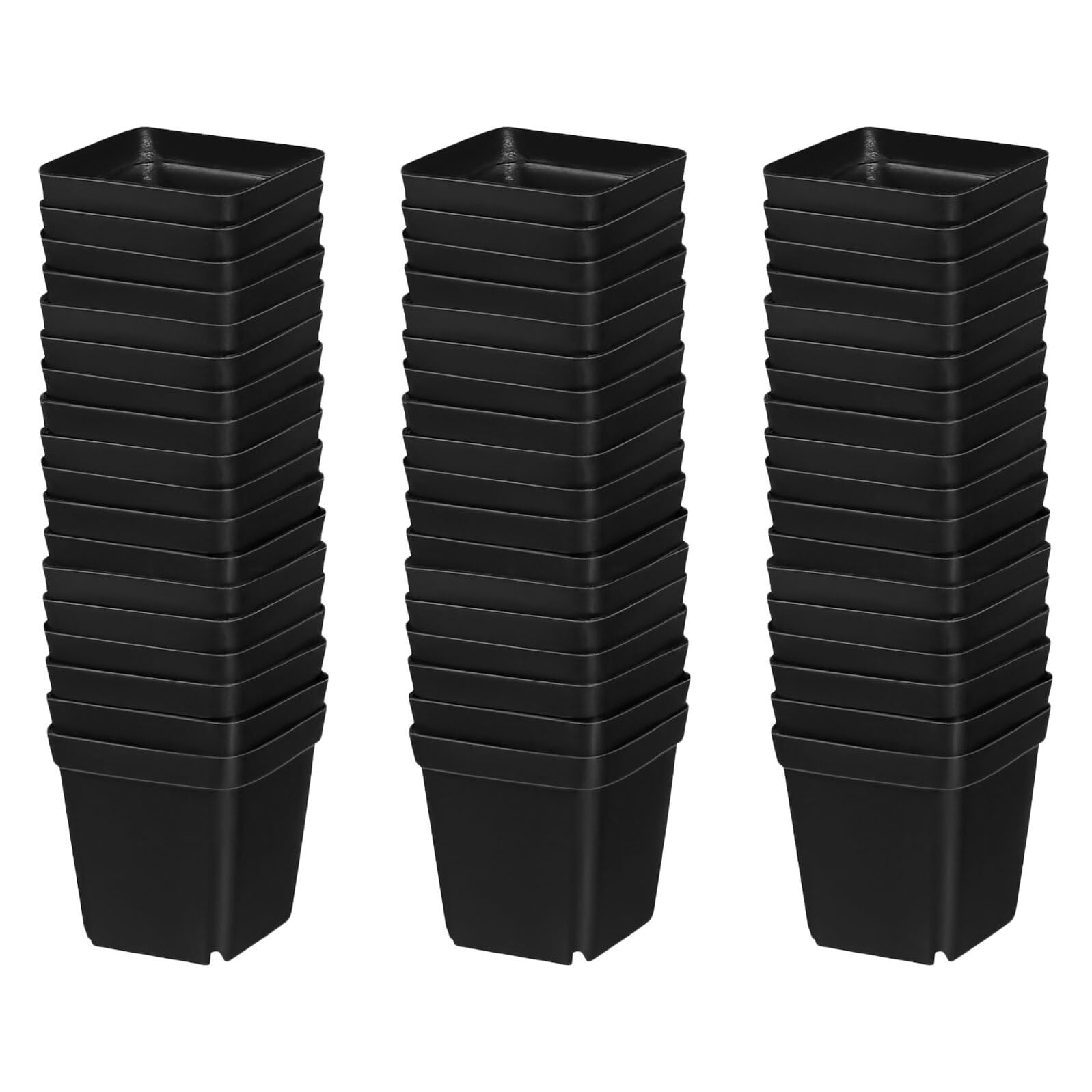100 Pots Plastique de Pièces Noirs Pépinière Carrés pour Plantes