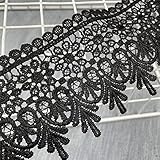 Black Lace Trim 5 Yards Wide Venise Lace Ribbon Embroidered Edge Trim for Sewing DIY Crafts Wedding Applique Home Decor