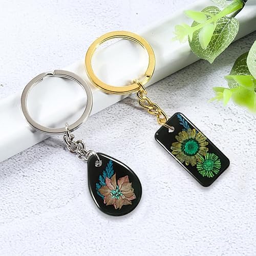 Miniatura 5 de Voyyphixa 16 moldes de resina para joyas, aretes, moldes de resina con agujero de corazónmoldes de silicona ovalados para resina epoxi, moldes de